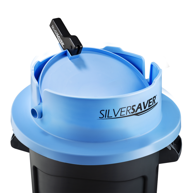 SilverSaver 200 with body, tray, and handle. Fits on round 32 or 44-gallon trash can.  Trash can not included.  This product is identical to the Orignal FlatwareSaver except with the different name on the Body and Handle.
